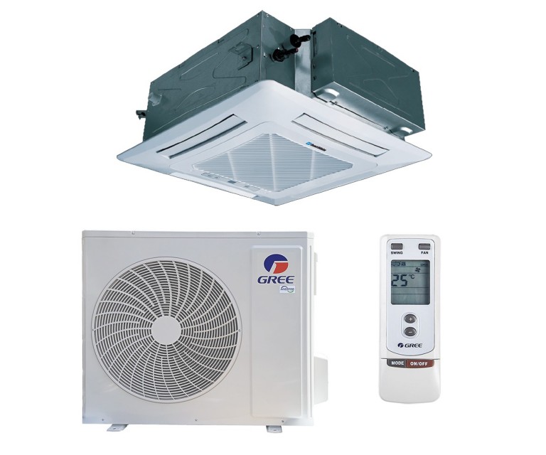 Кондиционер кассетный GREE-24 Inverter R32: GUD71T1/B-S/GUD71W1/NhB-S  (без соединительной инсталляции)